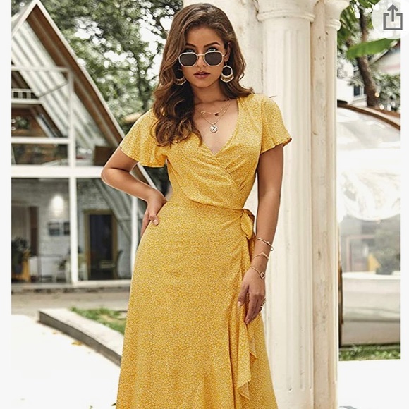 BOUTIQUE Boho Sunshine Wrap Dress - Picture 4 of 7